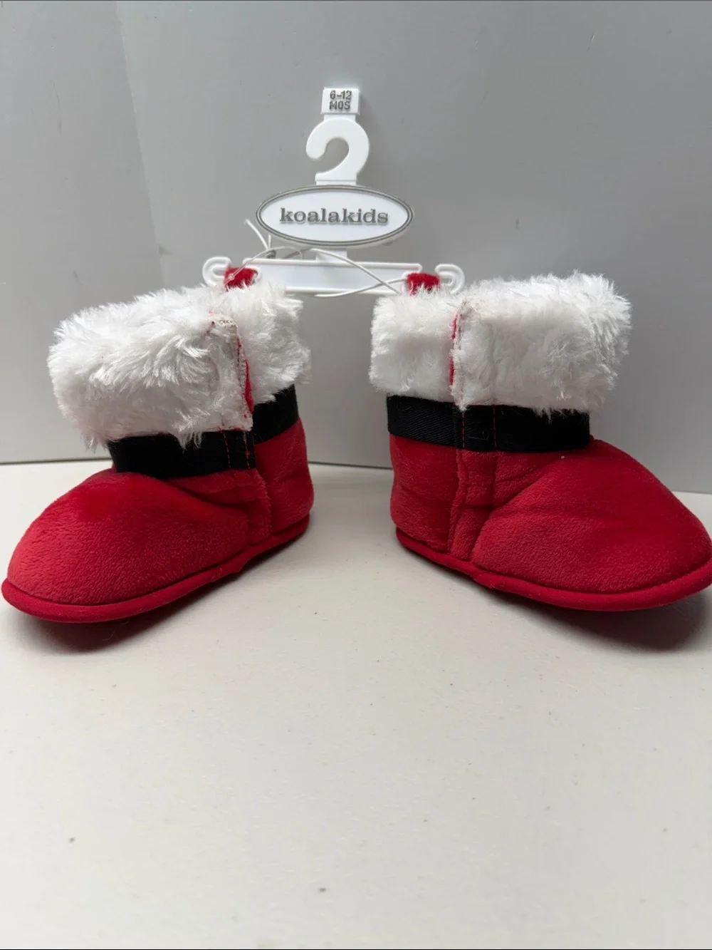 NEW Baby First Christmas Santa Booties Slippers Size 6-12 Months Unisex